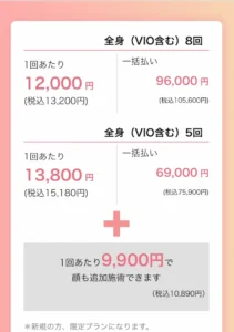 ブランクリニック 料金表